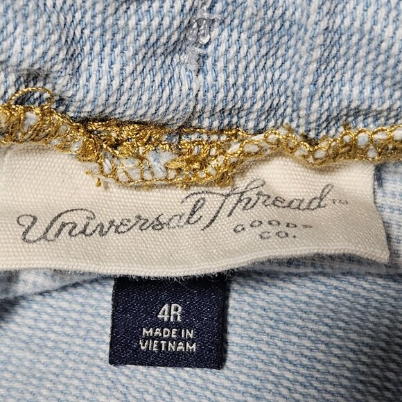 Universal Thread Wide Leg Paper Bag Jeans Womens Size 4 Light Wash Denim Pants - Picture 4 of 7